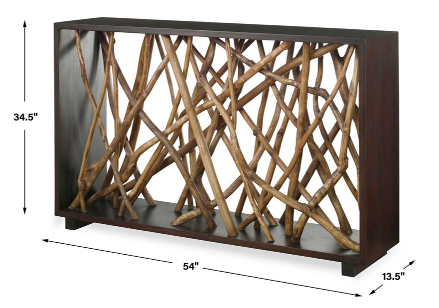 Teak Maze Console Table