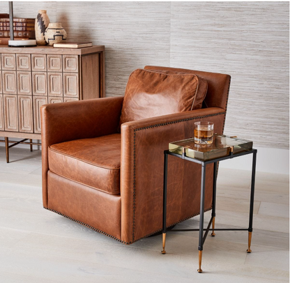 Roosevelt Swivel Chair - Cognac