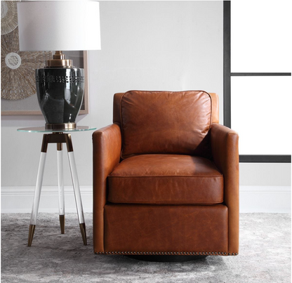 Roosevelt Swivel Chair - Cognac