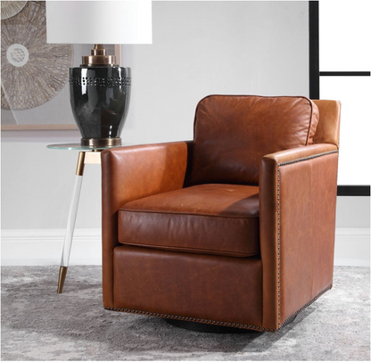 Roosevelt Swivel Chair - Cognac