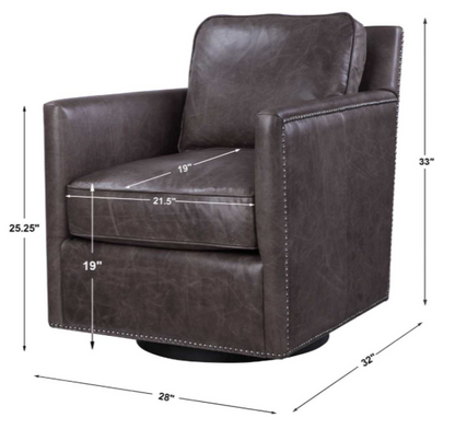 Roosevelt Swivel Chair - Smoke