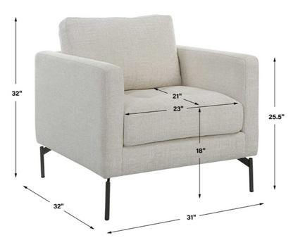 Ventura Chair - Ivory Chenille