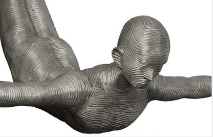 Diving Wall Sculpture, Aluminum, Large
