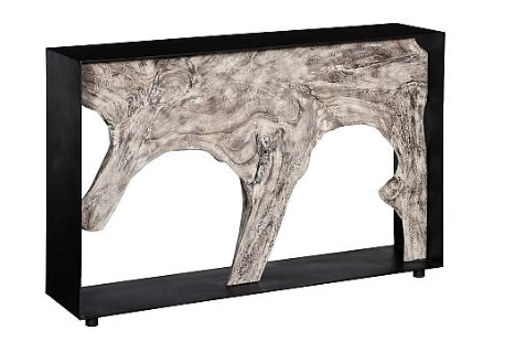 Framed Console Table, Gray Stone