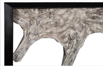 Framed Console Table, Gray Stone