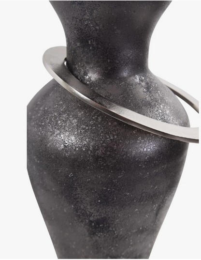 Large Black Lare Glass Vase