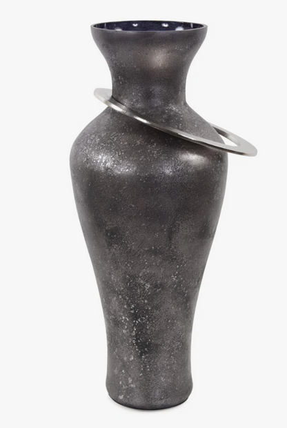 Large Black Lare Glass Vase