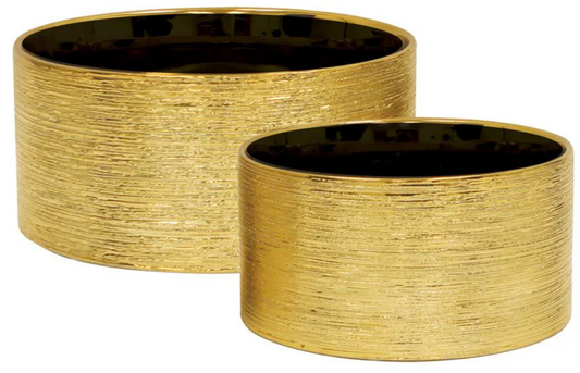 Etched Metallic Gold Cylinders