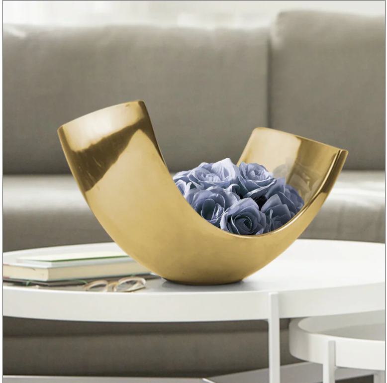 Gold Metal Curve Vase