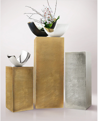 White & Gold Metal Curve Vase