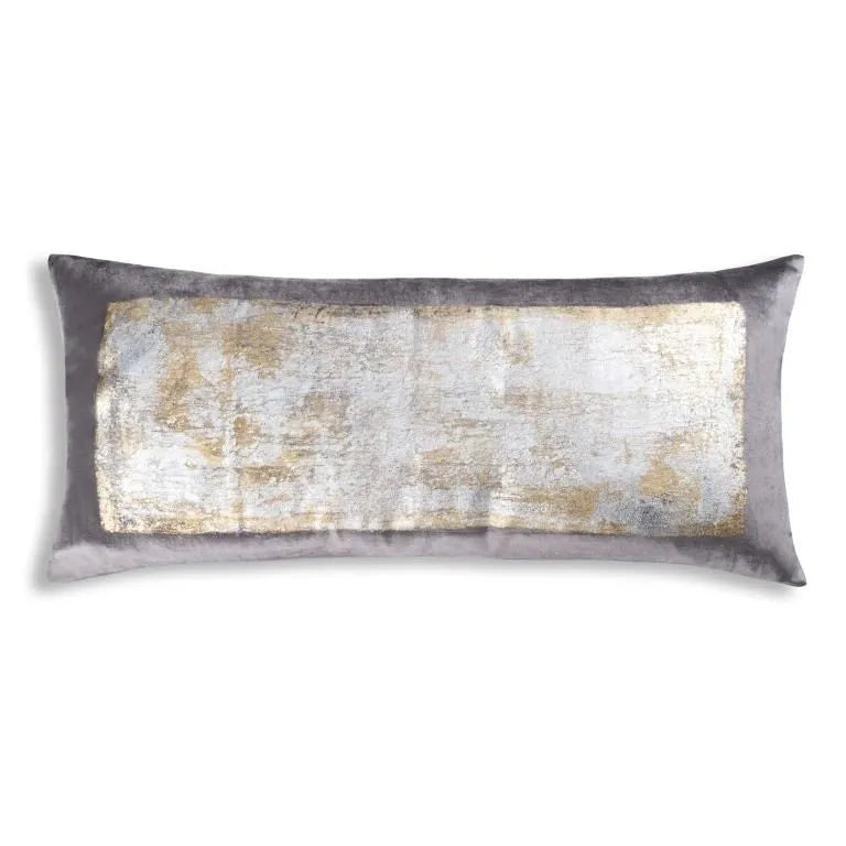 Veronica Charcoal Gold/Silver Foil Lumbar Pillow