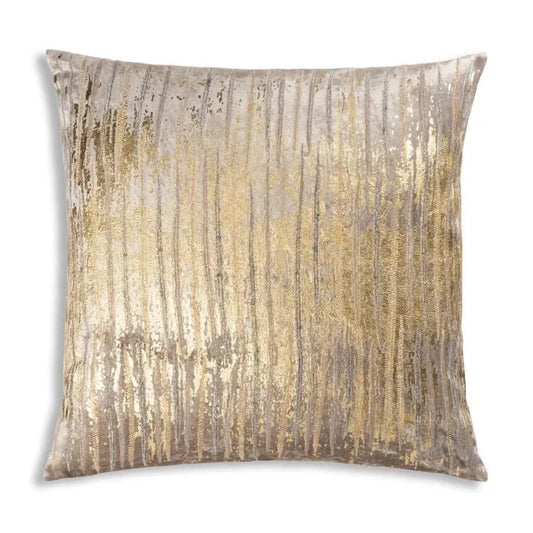 Viola Beige Gold Foil Print Pillow