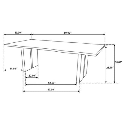 Drexel Acacia Live Edge Wood Dining Table