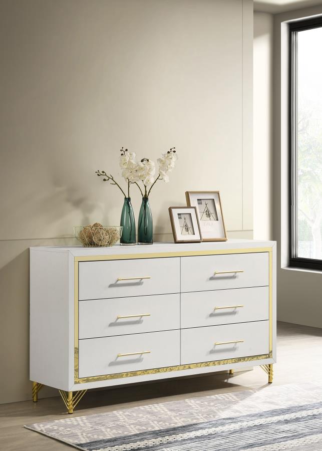 Licelle White & Gold Dresser