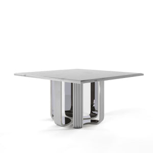 Paula Square Silver Marble Dining Table