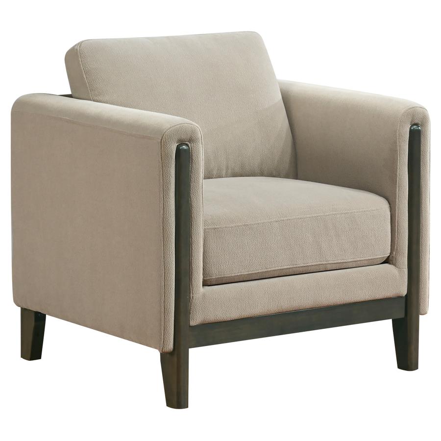 Taupe Upholstered Fabric Accent Chair