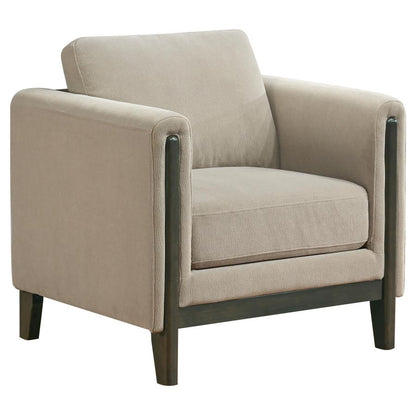 Taupe Upholstered Fabric Accent Chair