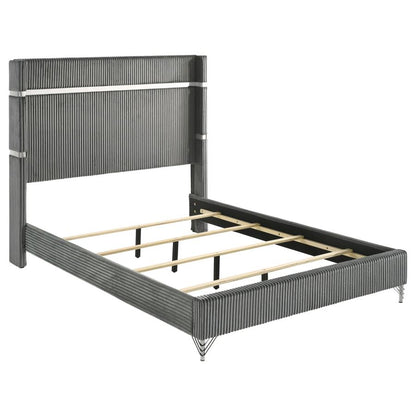 Licelle Upholstered Wingback Bed Gray
