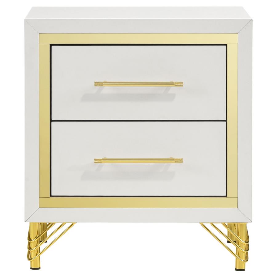 Licelle Nightstand White & Gold