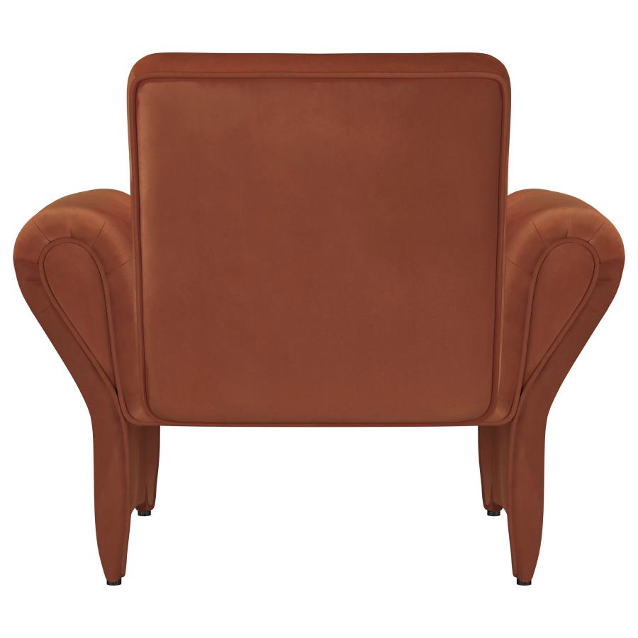Rust Orange Velvet Accent Chair