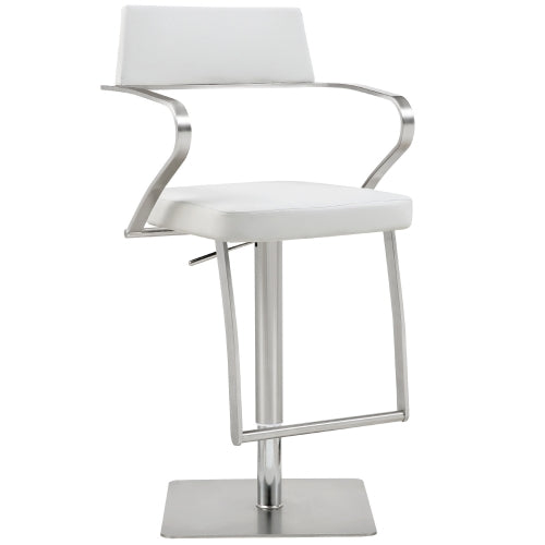 Shell White Adjustable Barstool Set of 2
