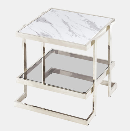 Marble Glass End Table