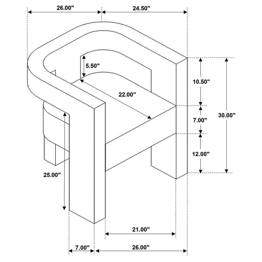 Brown Boucle Upholstered Chair