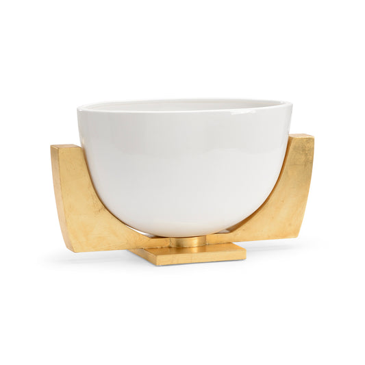 Lander Bowl White & Gold