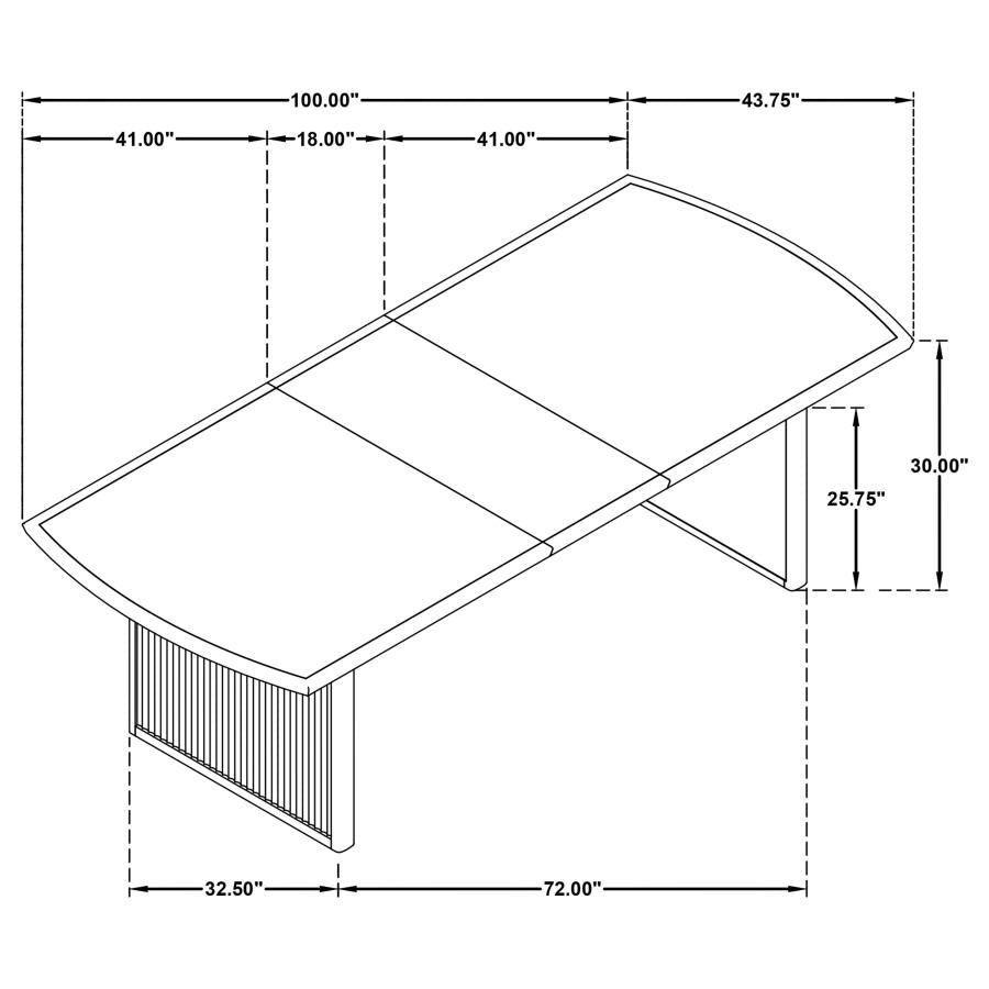 Randell 100-INCH EXTENSION LEAF  Dining Table - Black