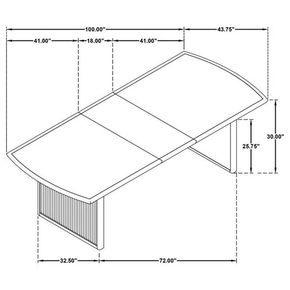 Randell 100-INCH EXTENSION LEAF  Dining Table - Black