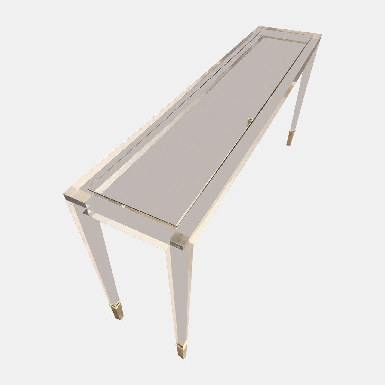 Blade Acrylic & Gold Console Table