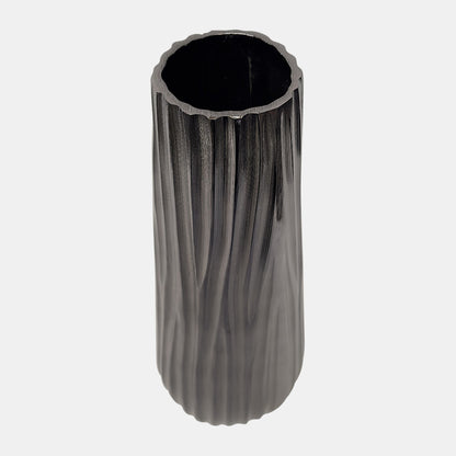 Metal 15"H Jesson Small Graphite Vase