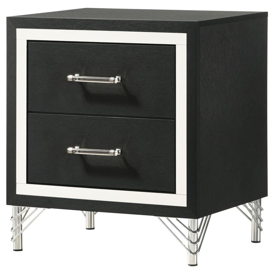 Licelle Black & Silver Nightstand