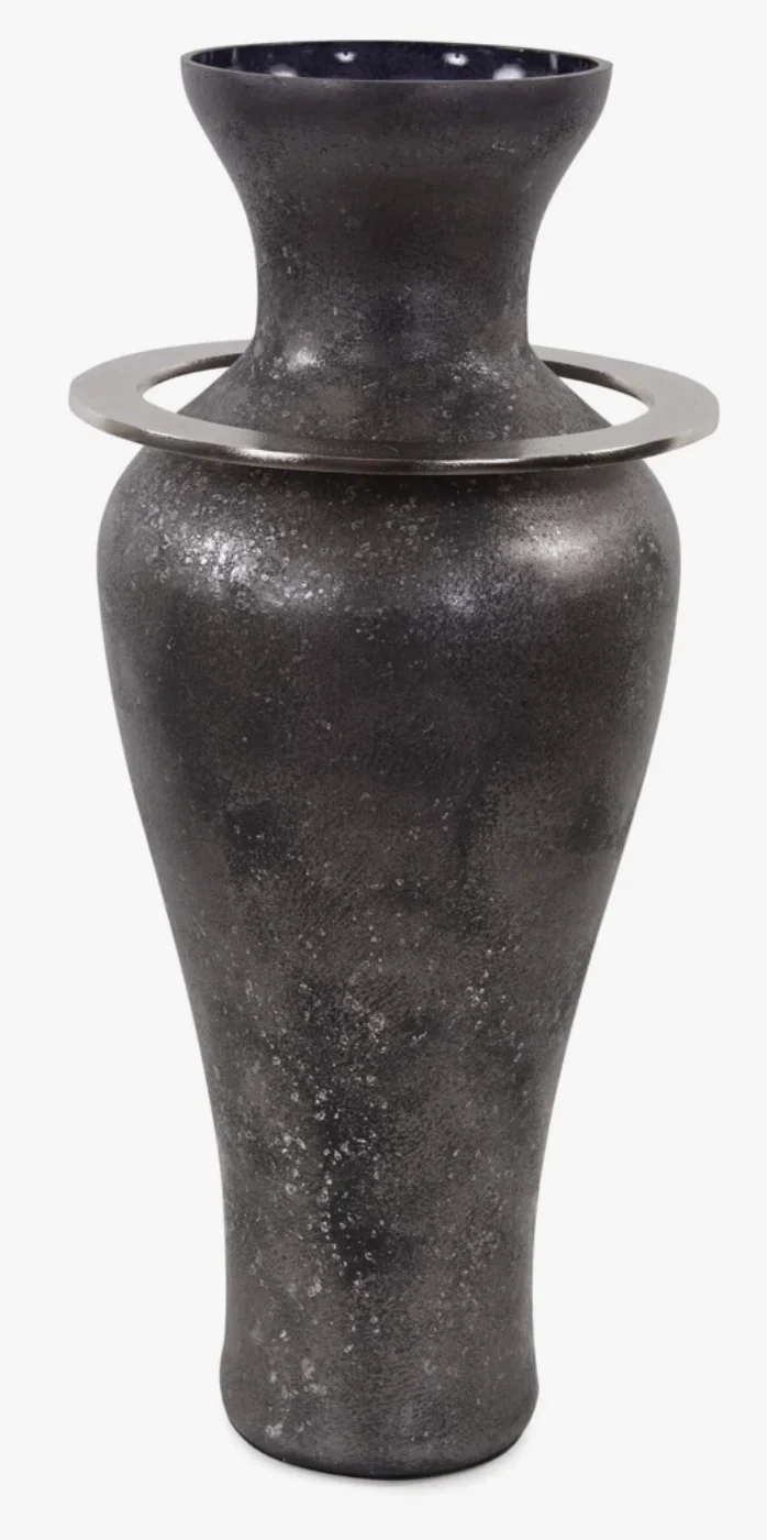 Medium Black Lare Glass Vase