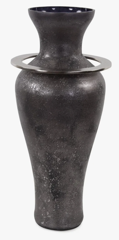 Medium Black Lare Glass Vase