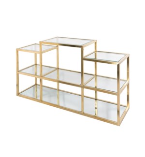 Multi Level Gold Console Table