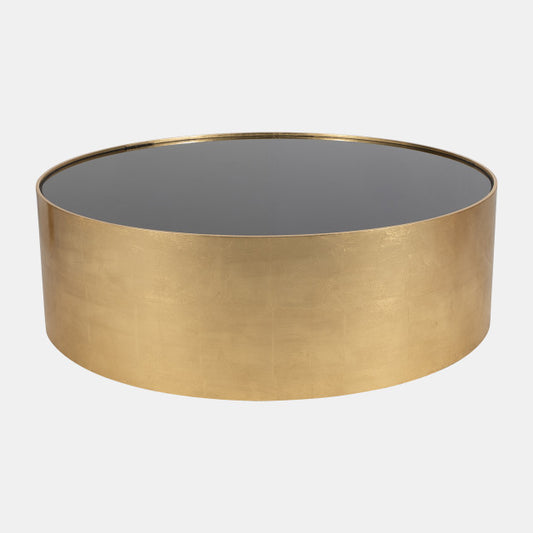 Gold, Black Glass Coffee Table