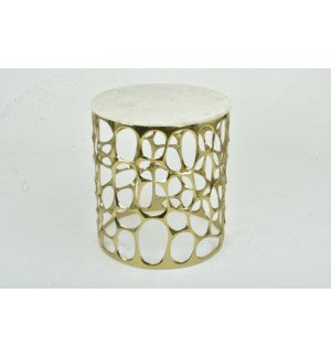 Mario Gold End Table With Marble Top