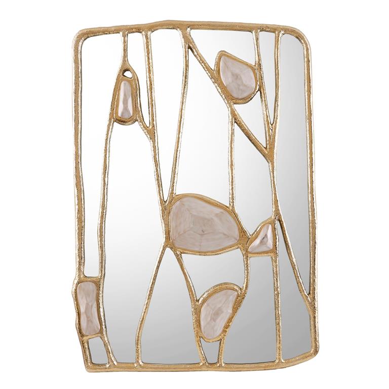 Embellished Branches Mirror Gold