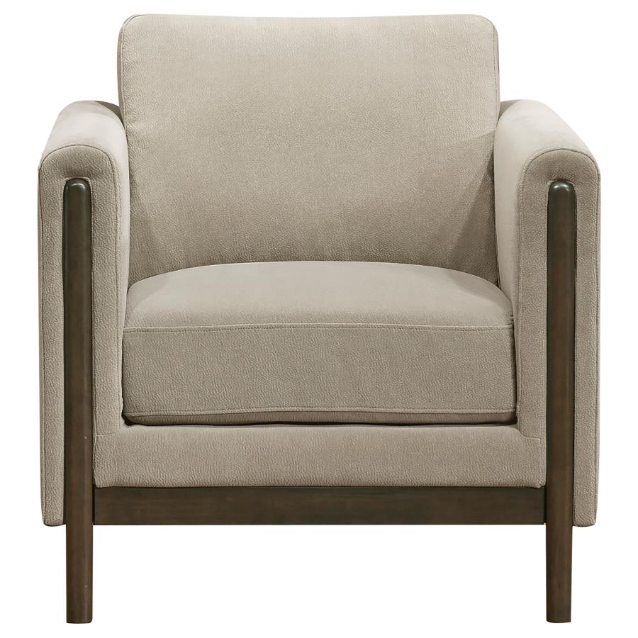 Taupe Upholstered Fabric Accent Chair