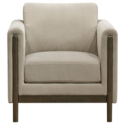 Taupe Upholstered Fabric Accent Chair