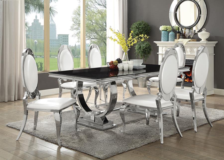 Black Glass Rectangular Dining Table