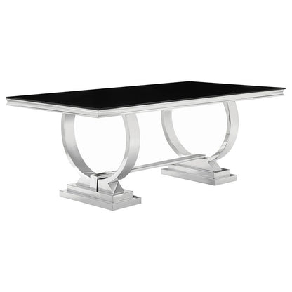 Black Glass Rectangular Dining Table