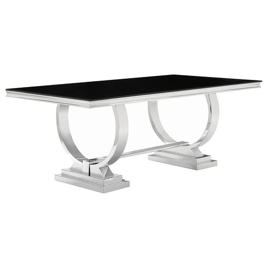 Black Glass Rectangular Dining Table