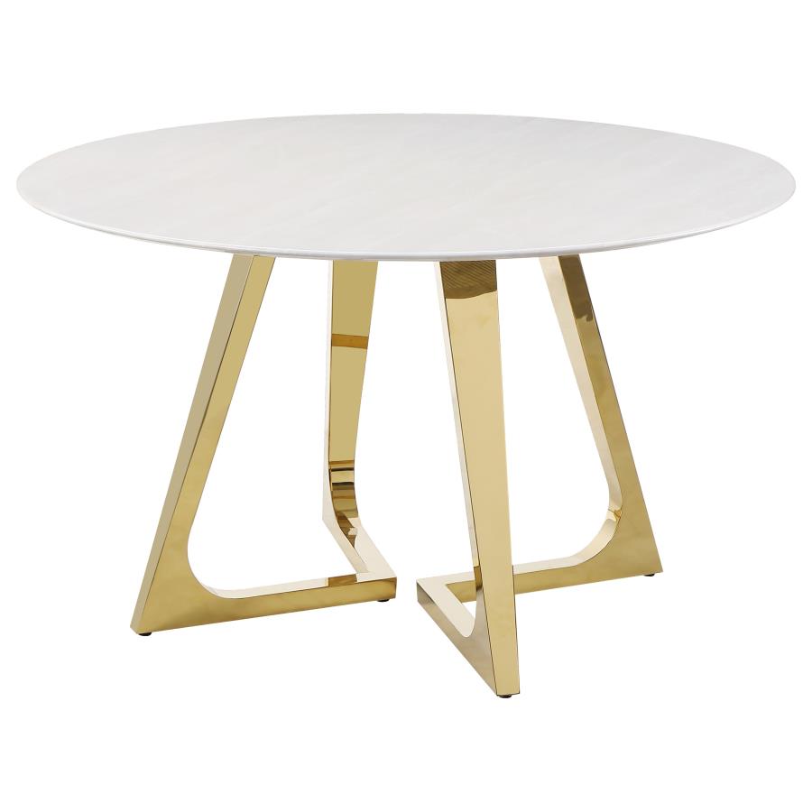 Pyramid Round Marble Top dining Table