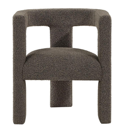 Brown Boucle Upholstered Chair