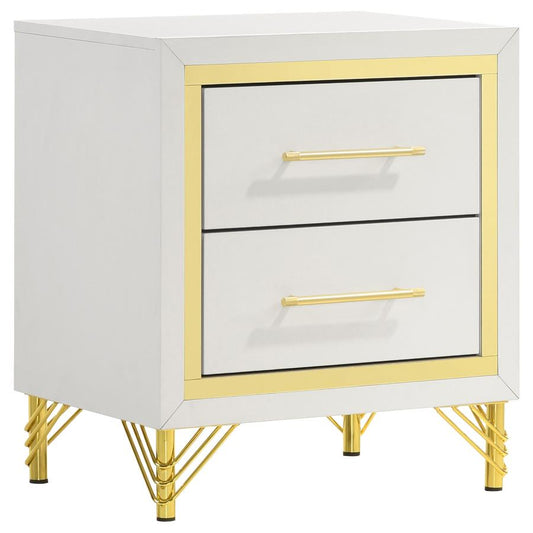 Licelle Nightstand White & Gold