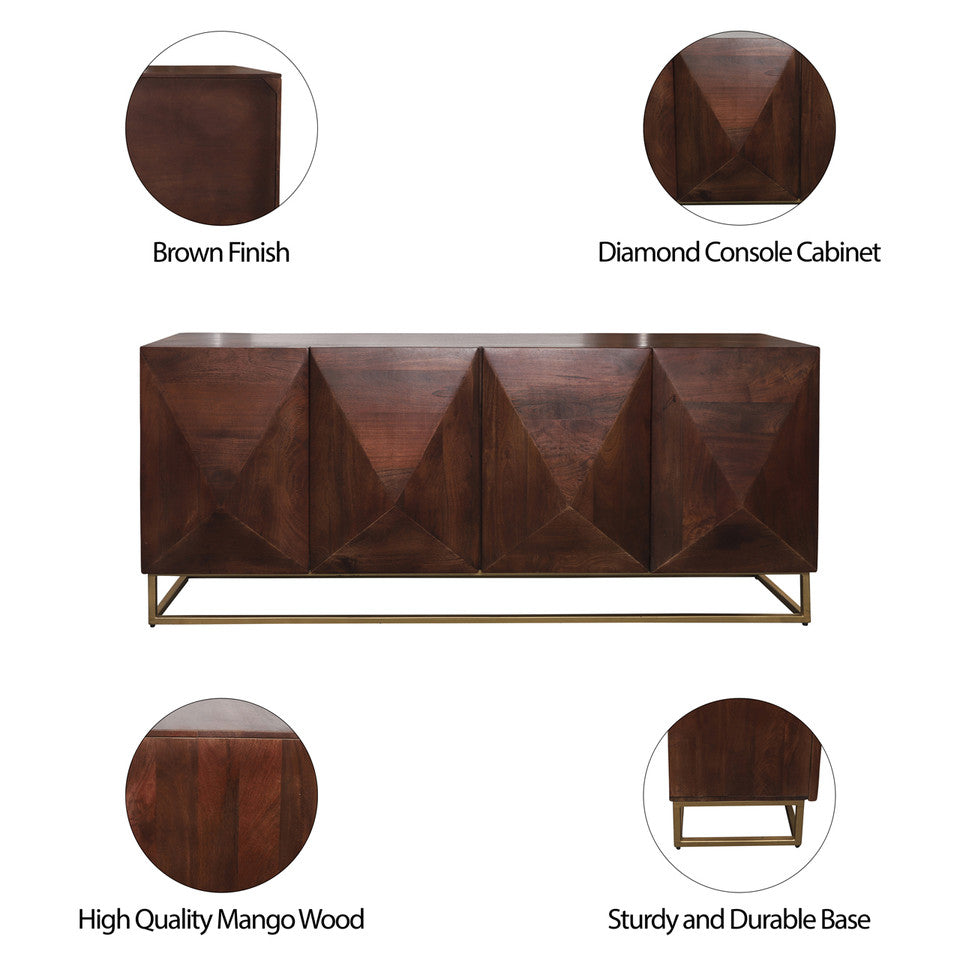 Brown Wood Console Cabinet