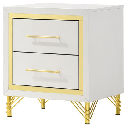 Licelle Nightstand White & Gold
