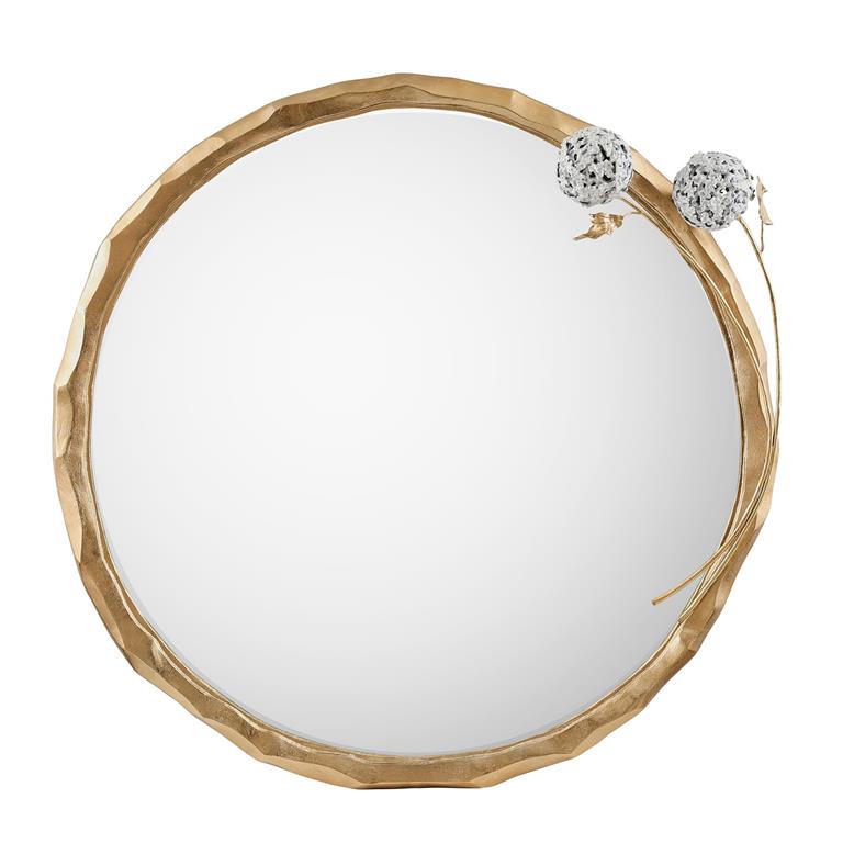 Hydrangea Mirror, Brass